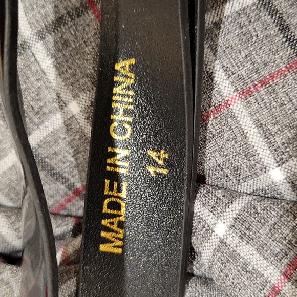 Danny & Nicole gray tartan plaid maxi dress 14 - Picture 5 of 8